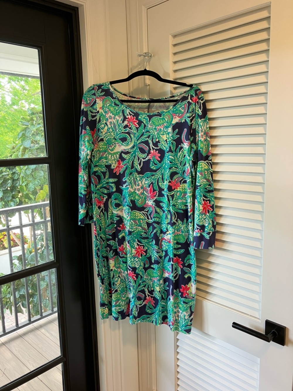 Lilly Pulitzer Multicolor Tropical Print beach cover up — Navy, Teal, Pink